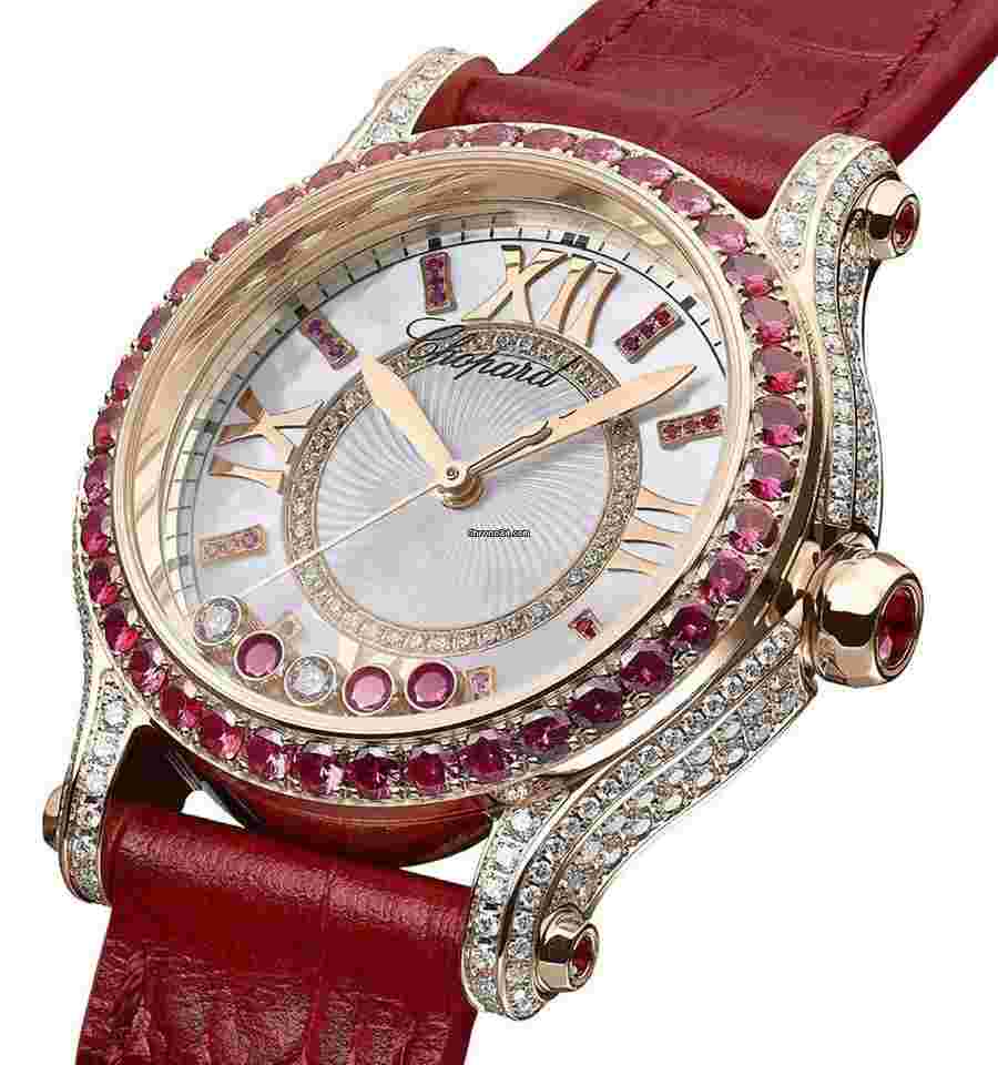 Chopard Happy Sport
Rose Gold Diamond & Ruby Ladies Watch 274302-5005