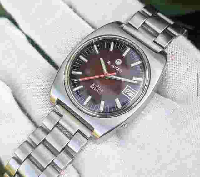 Roamer Anfibio Matic Revisionato,burgundy dial bracciale