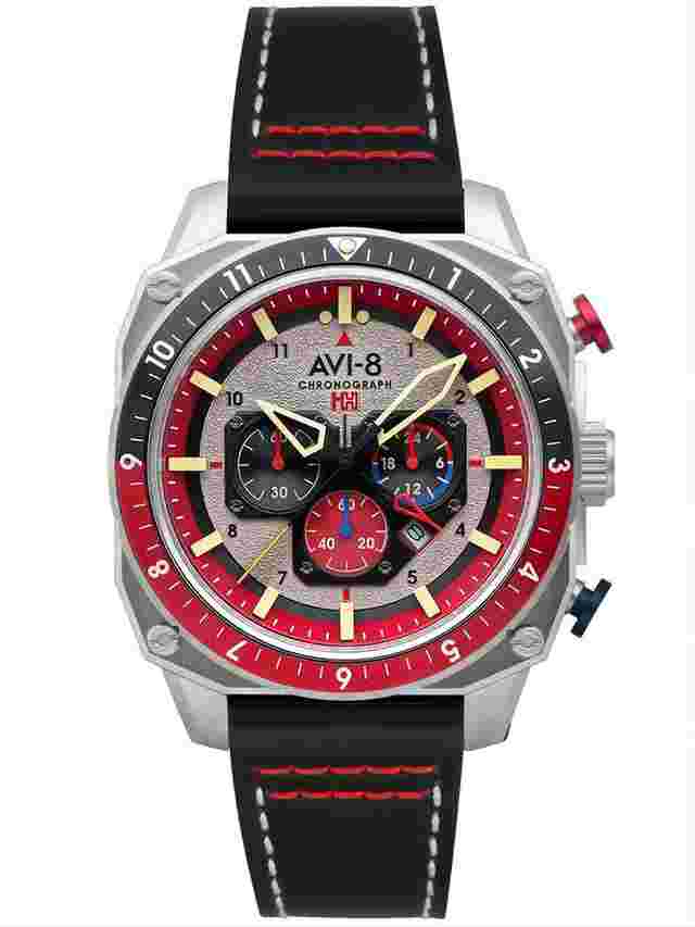 AVI-8 AV-4100-03 Herrenuhr Hawker Hunter Dual Time Chronograph 43mm 5ATM