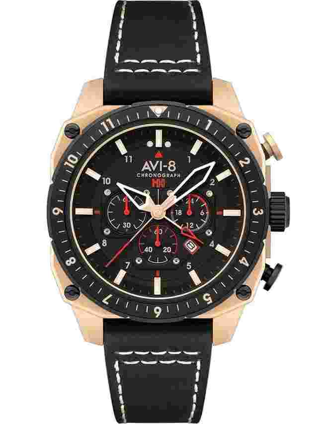 AVI-8 AV-4100-06 Herrenuhr Hawker Hunter Dual Time Chronograph 43mm 5ATM