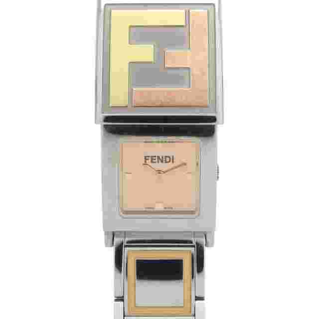 Fendi Secret 2 Time Zone 5500L Stainless Steel Gold Quartz Watch 1915 FENDI