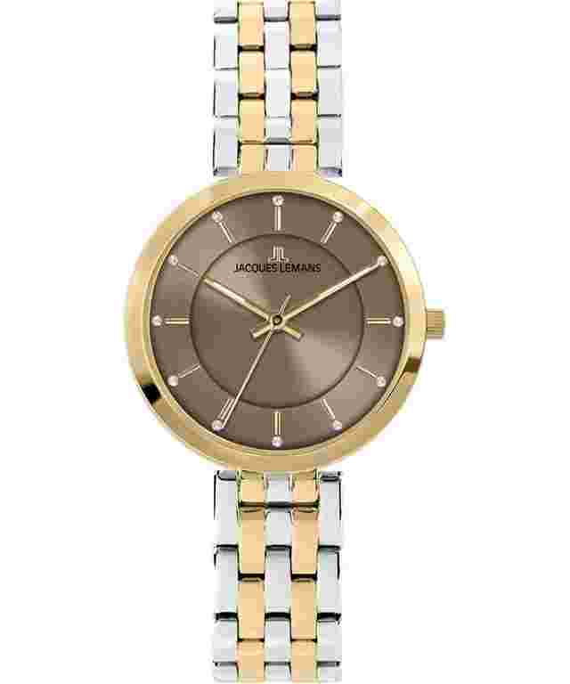 Jacques Lemans 1-2211D Damenuhr Milano Zweifarbig/Braun