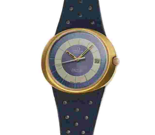 Omega Genève Dynamic 41mm Vintage 18k YG Blue Bullseye Dial Auto