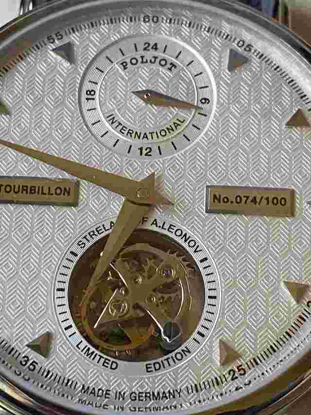 Poljot International Tourbillon – Limited Edition No. 074/100 – Hand-Wound 3091.T01-03 – Made in Germany Full set. Never used. N.O.S.