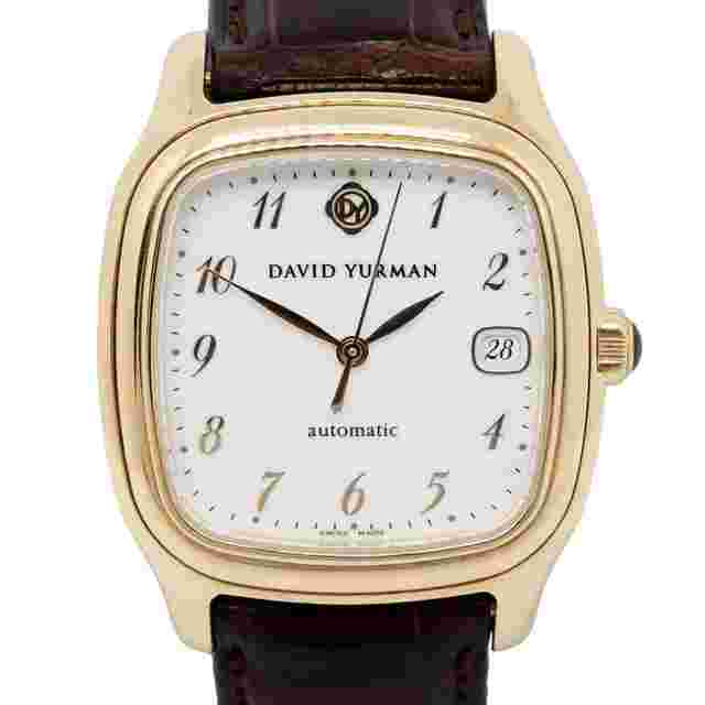 David Yurman Thoroughbred 18K Yellow Gold White Dial Mens Watch T301-L88