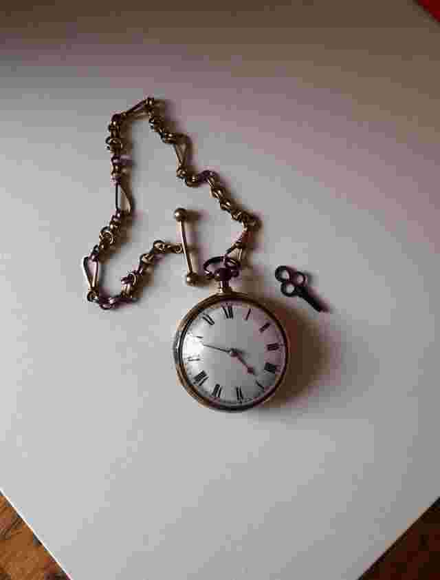 GRANHUROT Antique French Pocket Watch Gold Plated Case · Hand-Engraved Movement · Key-Wind