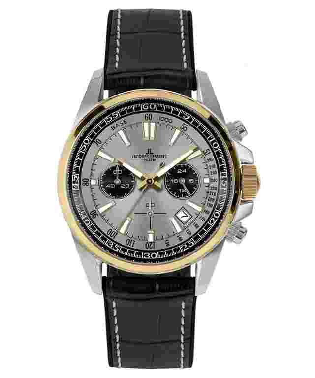 Jacques Lemans 1-2117ZL Herrenuhr Chronograph Liverpool Schwarz/Grau