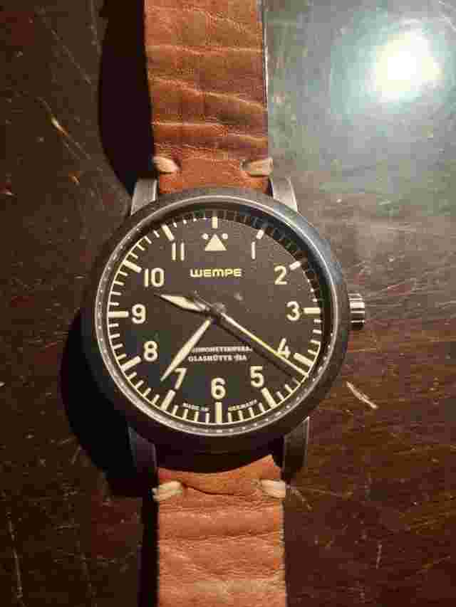 Wempe CW4 Fliegeruhr Wempe Chronometerwerke Glashütte "CW4 Fliegeruhr" Edelstahl