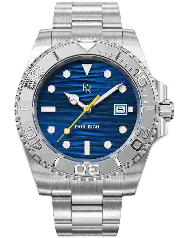 Paul Rich PR-46708 Herrenuhr Crystal Bay Azure Sea Silver Blue 40mm 5ATM