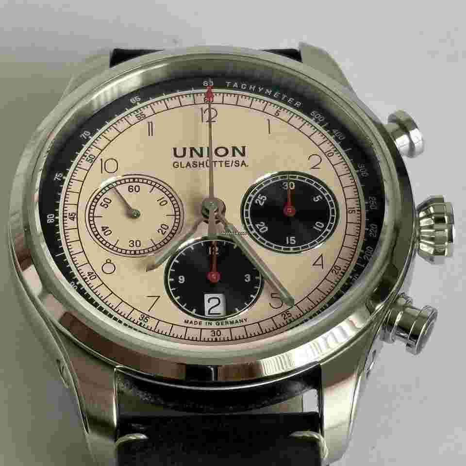 Union Glashütte Belisar Chronograph Full Set neues ungetragenes Union-Band inklusive