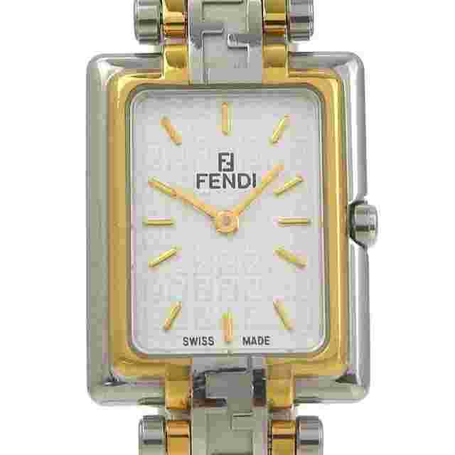 Fendi Zucca Women's Watch 720L Stainless Steel Quartz Analog White Dial.