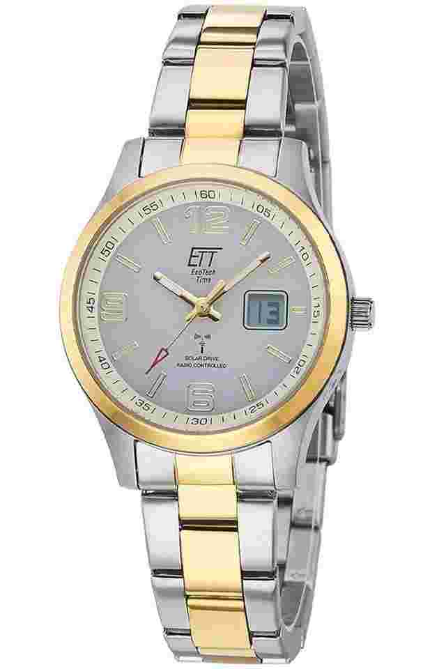ETT Eco Tech Time ELS-11590-12M Damenuhr Funk Solar Drive Gobi Bicolor