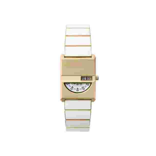 Breda 1747e Pulse Tandem White and Gold Metal Bracelet Watch