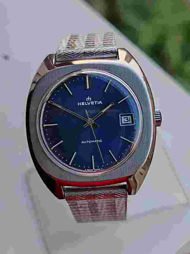 Helvetia Automatic - Blue Dial - Vintage - Rare 1980s