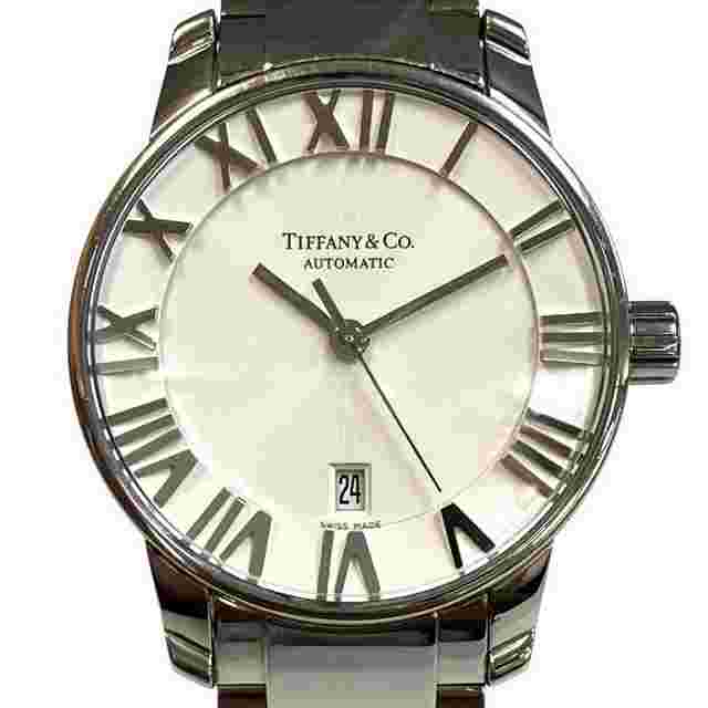 Tiffany Atlas Dome & Co. Atlas Dome Watch Total Weight 65.6g Stainless Steel Automatic Movement White Dial Z1830-68-10A21A00A