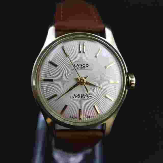 Lanco Sport 17 Jewels Incabloc Vintage Swiss Manual Wind Watch | Gold-Plated Case