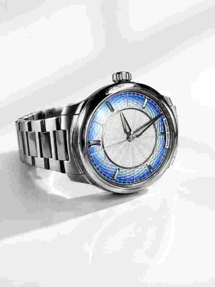 Sartory Billard SB04-E EXQUISITE BLUE GUILLOCHÉ FULL SET - WITH STRAP AND EXTRA BRACELET LIKE NEW
