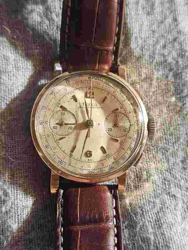 Doxa chrono crono valjoux 22 18k